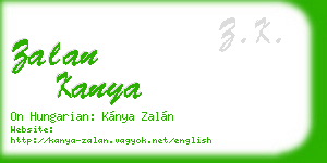 zalan kanya business card